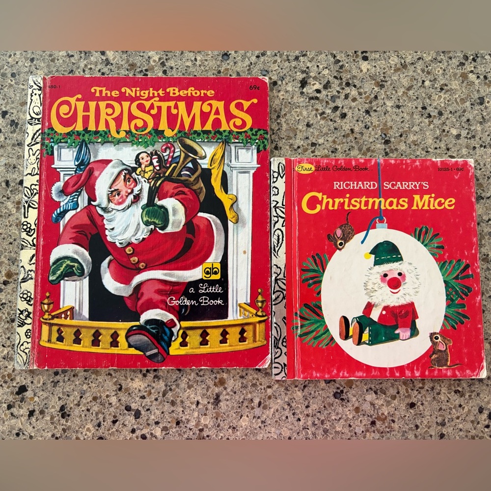Christmas Golden Books, Vintage Golden Books, Richard Scary, Retro, MCM,Rudolph